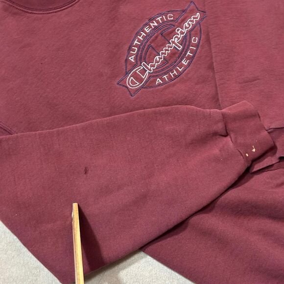 Vtg y2k Champion Men's Burgundy Red Crewneck Sweatshirt Size Medium - Picture 3 of 8